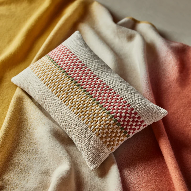 Housse de coussin EMEO jaune et terracotta