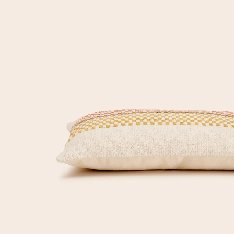 Housse de coussin EMEO jaune et terracotta