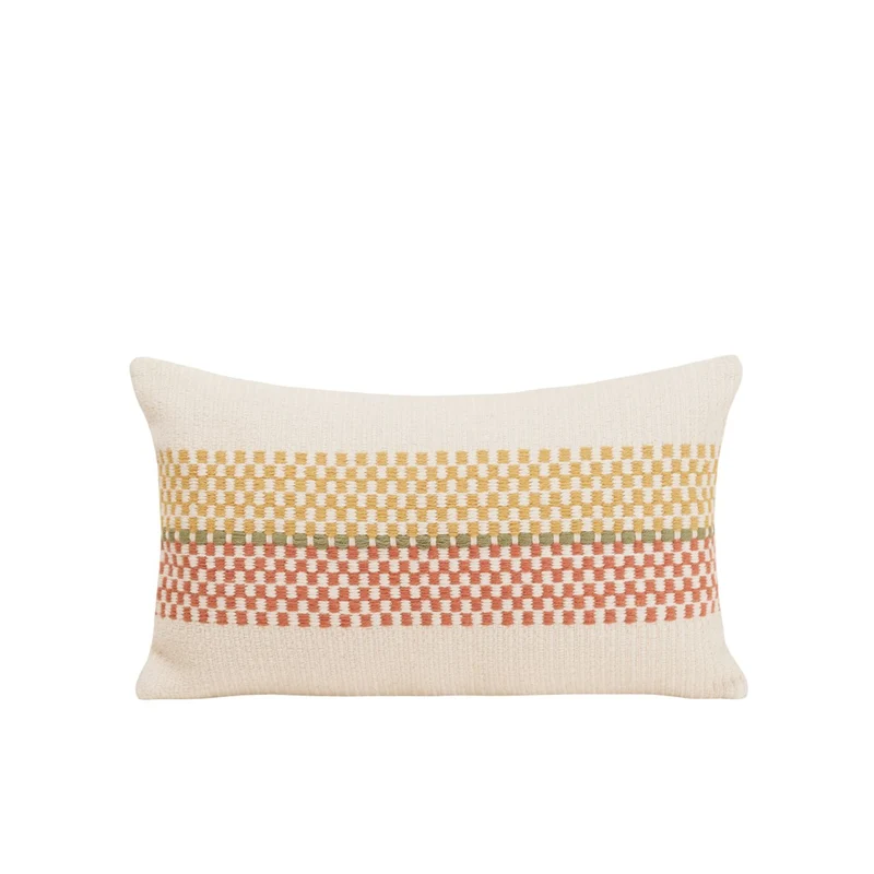 Housse de coussin EMEO jaune et terracotta