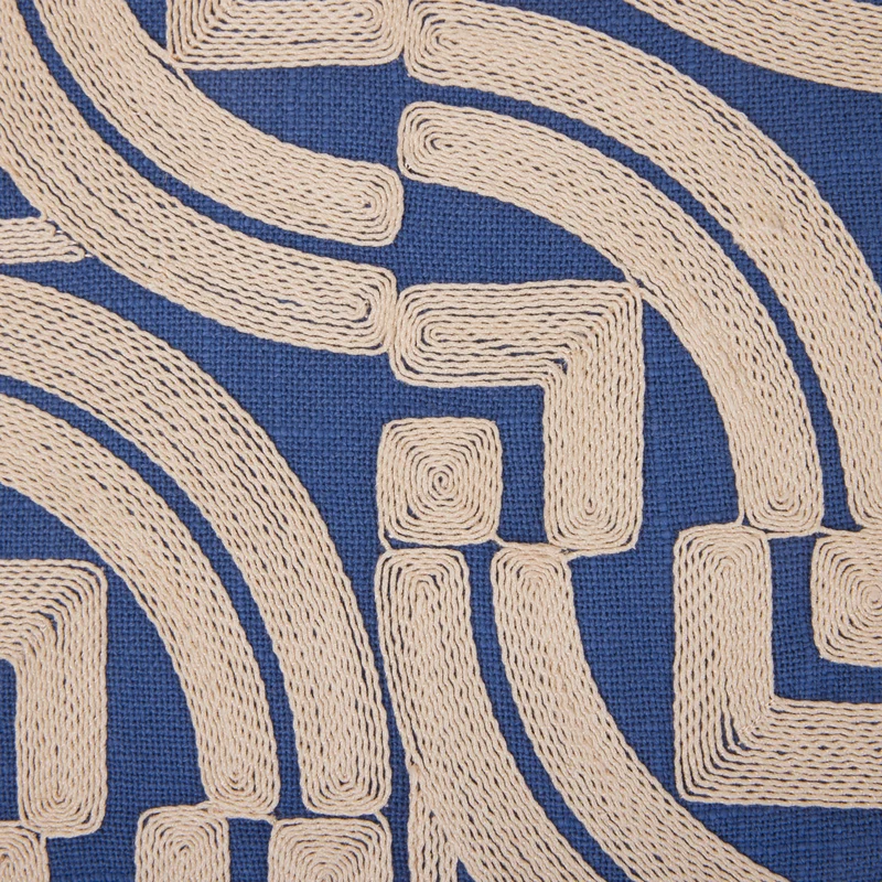 Housse de coussin IAKOBO bleu et naturel