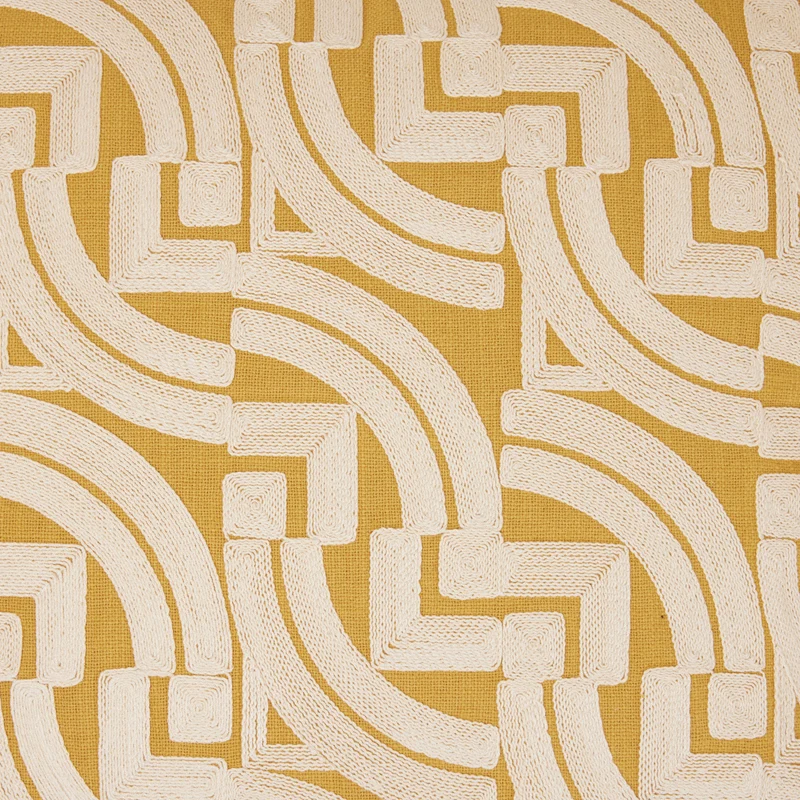 Housse de coussin IAKOBO ocre et naturel