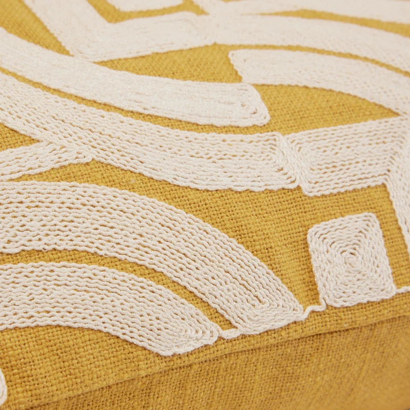 Housse de coussin IAKOBO ocre et naturel