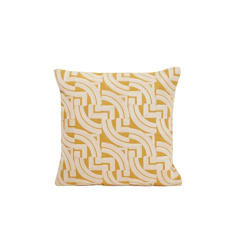 Housse de coussin IAKOBO ocre et naturel