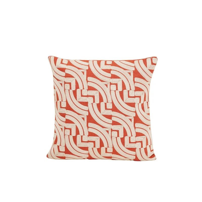 Housse de coussin IAKOBO brique et naturel