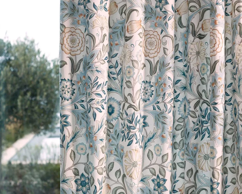 Vorhangstoff Wilhelmina - soft blue 304 cm