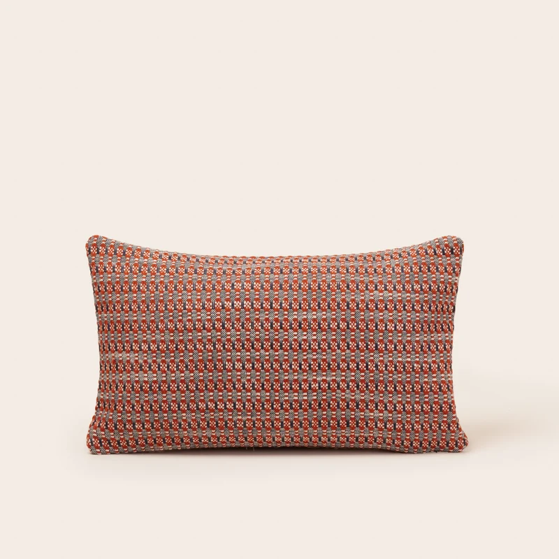 Housse de coussin EIRIK orange brûlée et orage