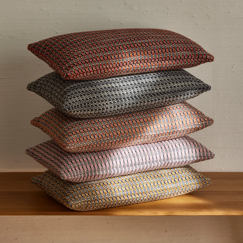 Housse de coussin EIRIK orange brûlée et orage