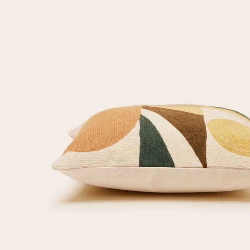 Housse de coussin FERGUS sables et vert