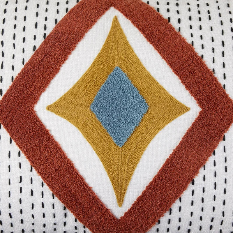 Housse de coussin ZAYI ivoire et terracotta