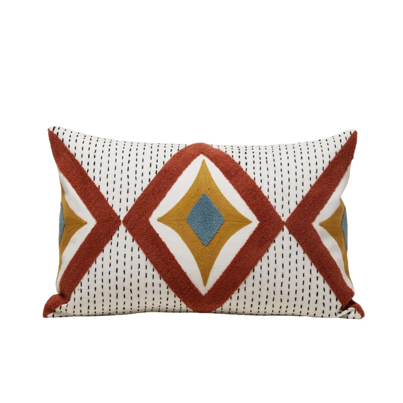 Housse de coussin ZAYI ivoire et terracotta