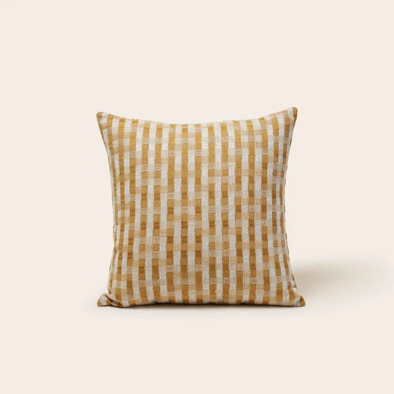 Housse de coussin CASTIN naturel et ocre