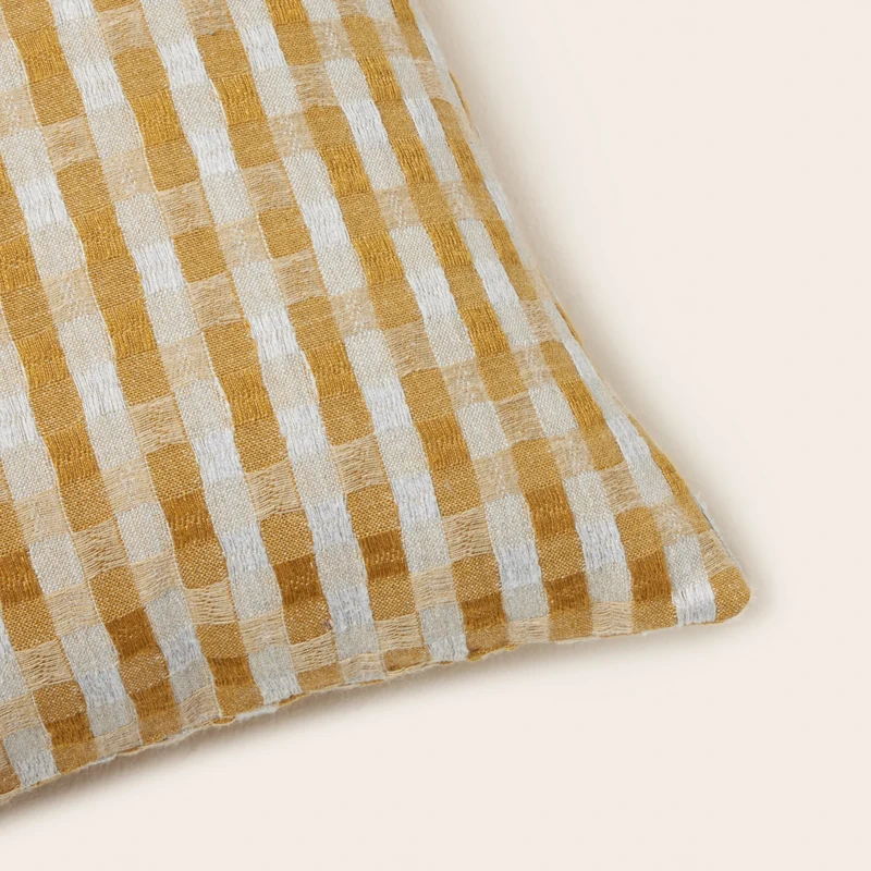 Housse de coussin CASTIN naturel et ocre