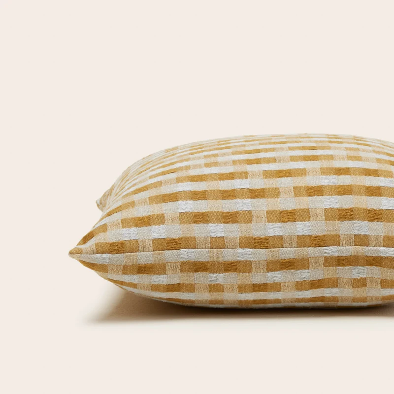 Housse de coussin CASTIN naturel et ocre