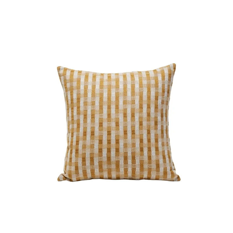 Housse de coussin CASTIN naturel et ocre