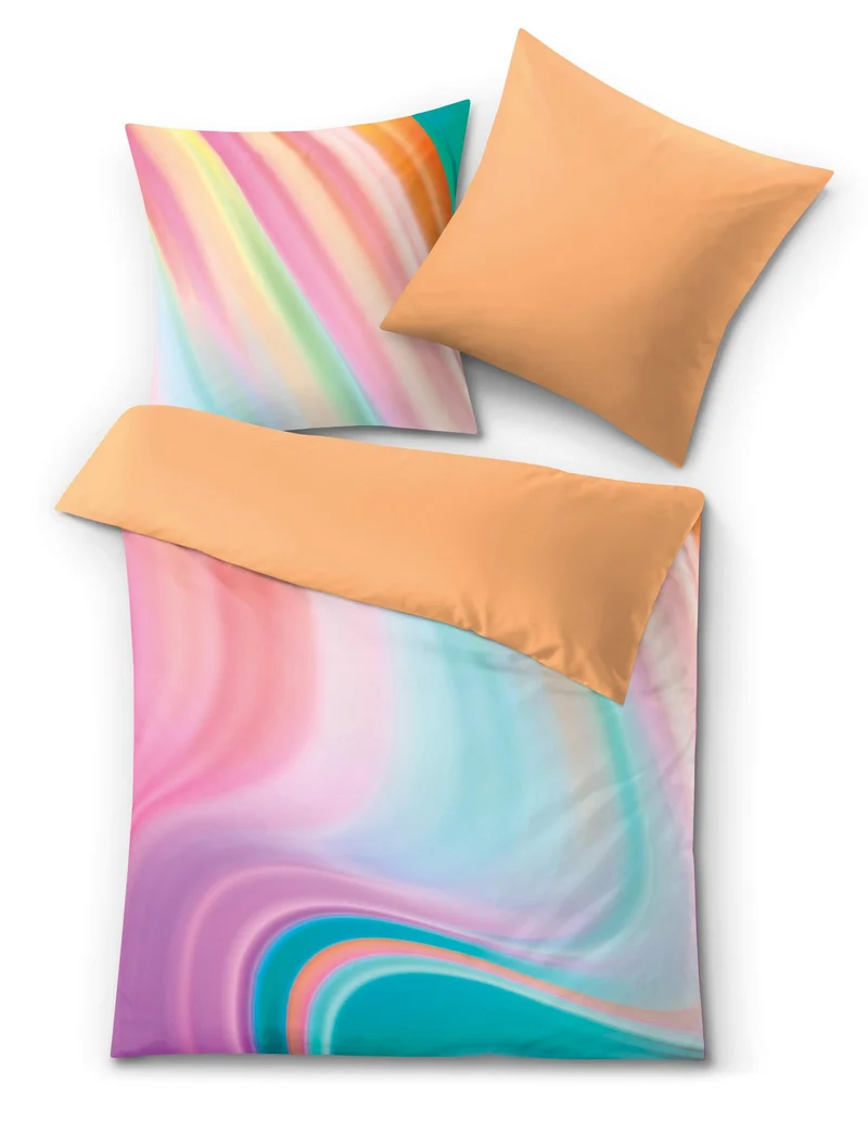 Bettwäsche Satin VIBES Multicolor 135 x 200 cm und 80 x 80 cm