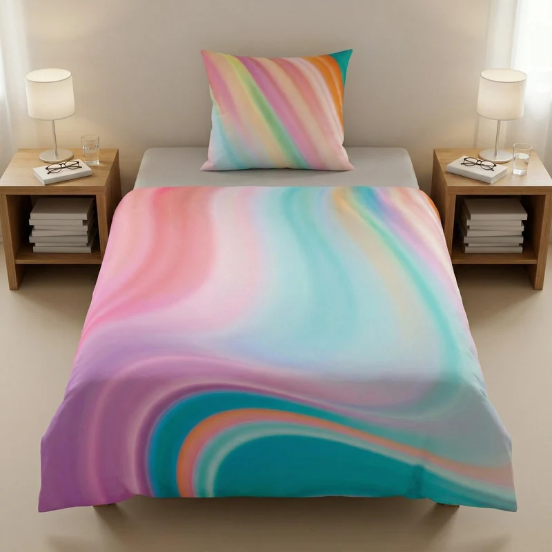 Bettwäsche Satin VIBES Multicolor 135 x 200 cm und 80 x 80 cm