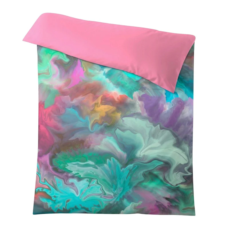 Bettwäsche Satin FUSION Multicolor 135 x 200 cm und 80 x 80 cm