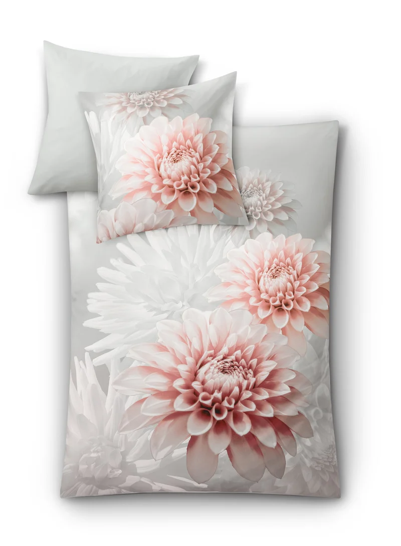 Bettwäsche Satin DALIE Silbergrau 155 x 220 cm und 80 x 80 cm