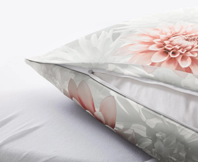 Bettwäsche Satin DALIE Silbergrau 155 x 220 cm und 80 x 80 cm
