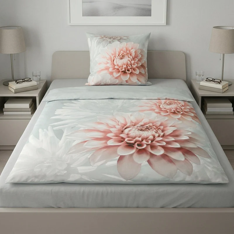 Bettwäsche Satin DALIE Silbergrau 135 x 200 cm und 80 x 80 cm