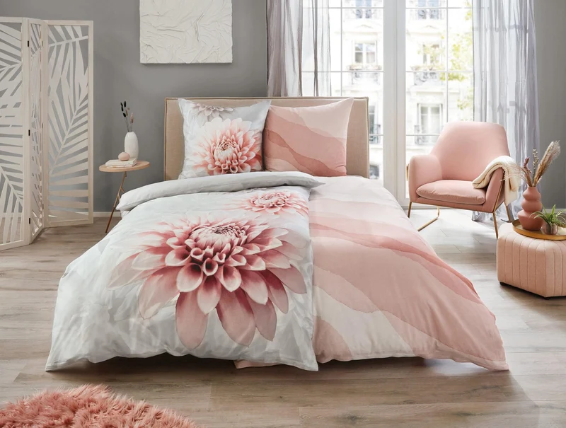 Bettwäsche Satin NESRIN Old Rose 155 x 220 cm und 80 x 80 cm