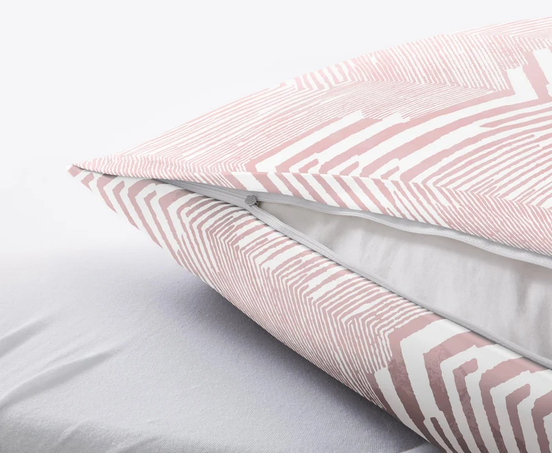 Bettwäsche Satin MACRA Pastellrose 155 x 220 cm und 80 x 80 cm