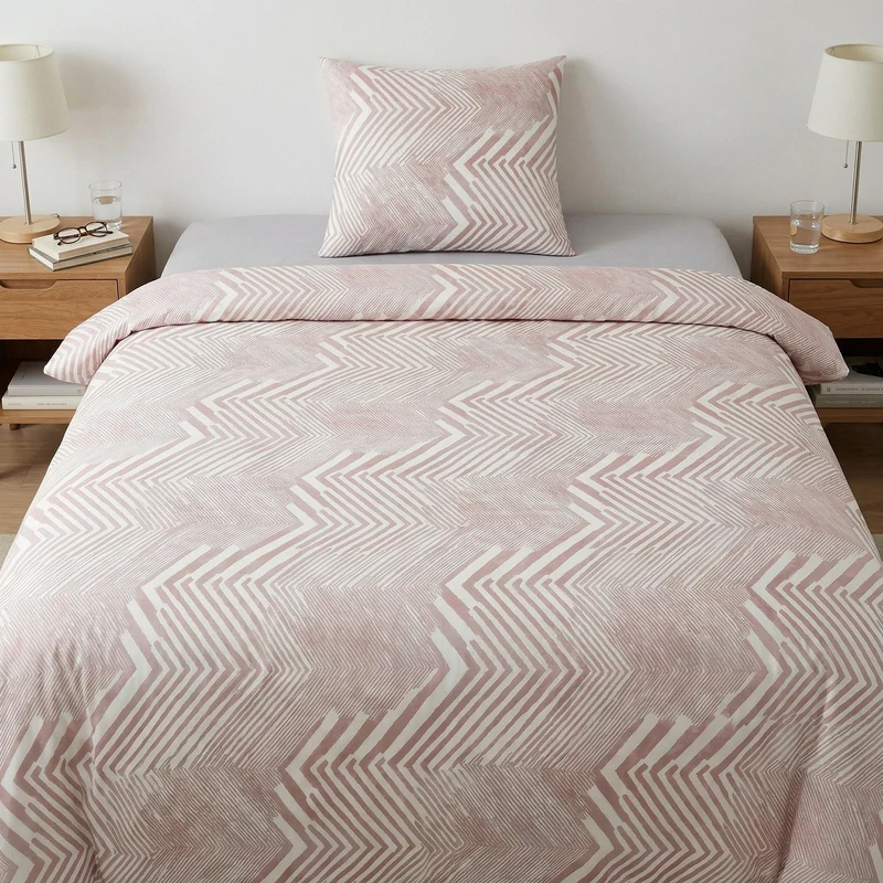 Bettwäsche Satin MACRA Pastellrose 135 x 200 cm und 80 x 80 cm