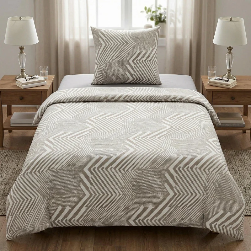 Bettwäsche Satin MACRA Macadamia 155 x 220 cm und 80 x 80 cm
