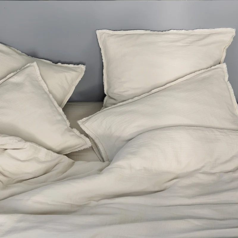 Lot de 2 taies d'oreiller LOU ficelle