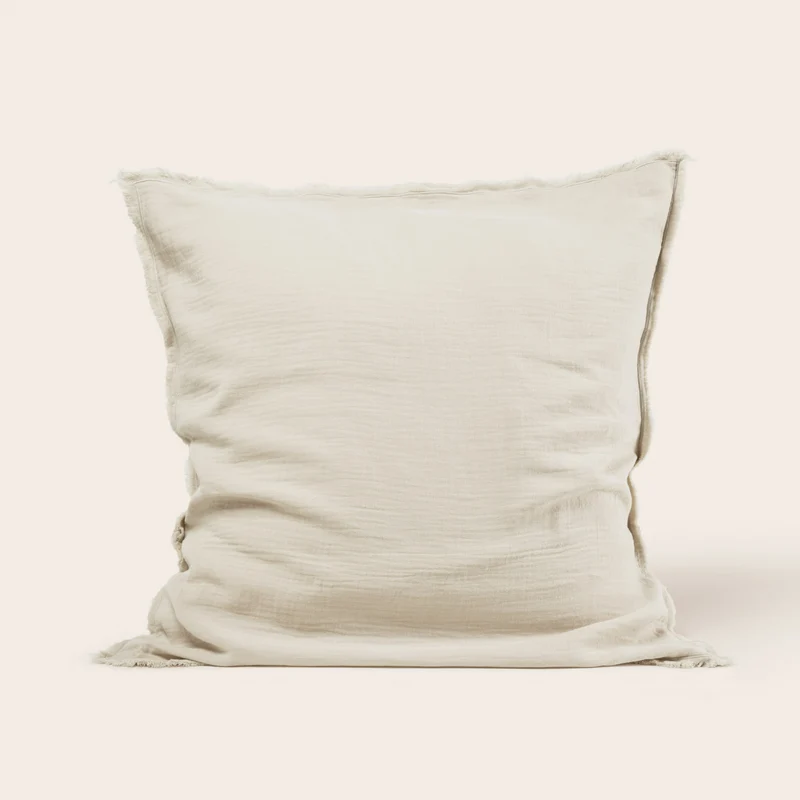 Lot de 2 taies d'oreiller LOU ficelle