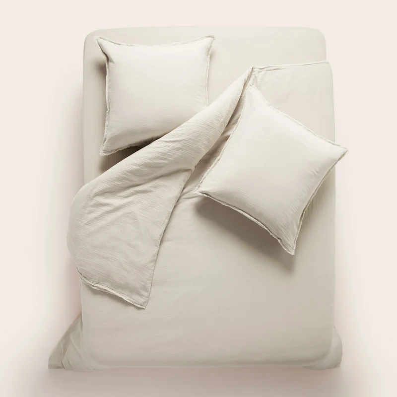 Lot de 2 taies d'oreiller LOU ficelle