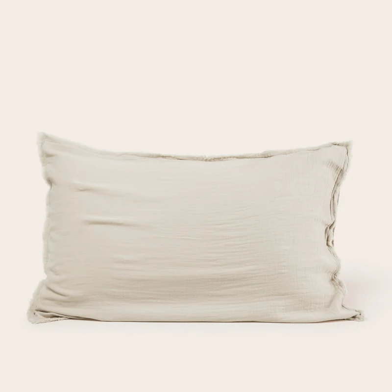 Lot de 2 taies d'oreiller LOU ficelle
