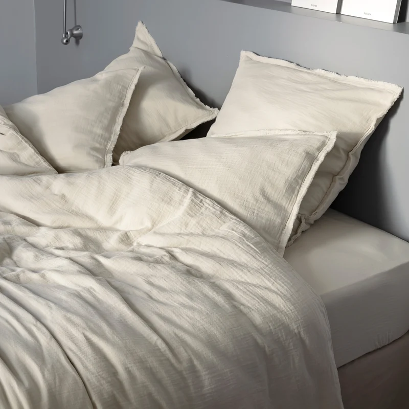 Lot de 2 taies d'oreiller LOU ficelle
