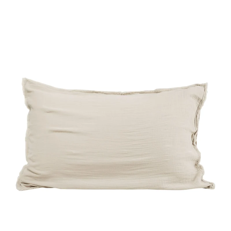 Lot de 2 taies d'oreiller LOU ficelle