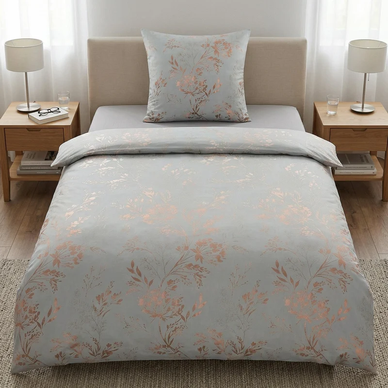 Bettwäsche Satin KATE Silbergrau 155 x 220 cm und 80 x 80 cm