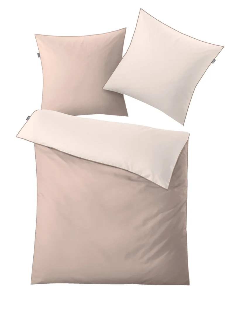 Bettwäsche Satin LINDA Taupe 155 x 220 cm und 80 x 80 cm