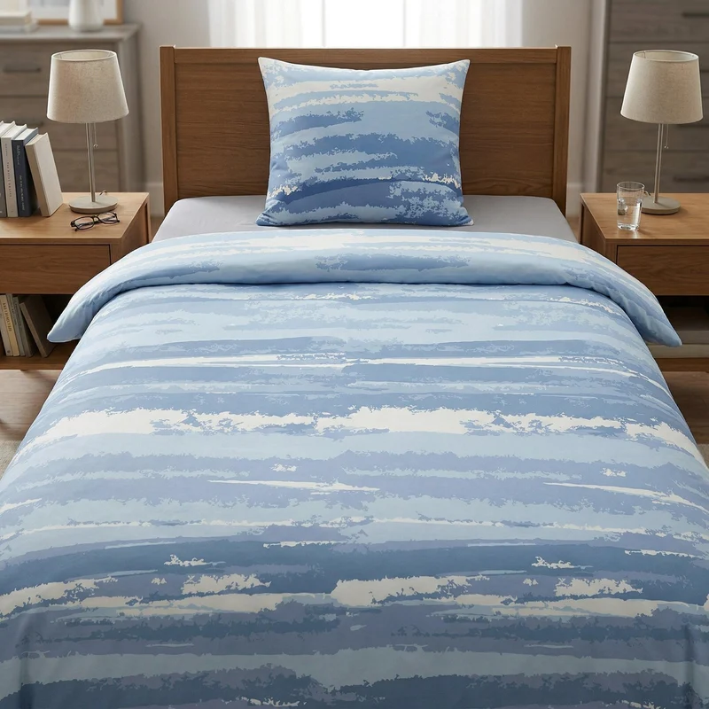 Bettwäsche Satin BALLADE Mare 135 x 200 cm und 80 x 80 cm