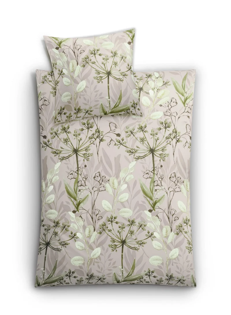 Bettwäsche Satin LUKARDIS Dill 155 x 220 cm und 80 x 80 cm