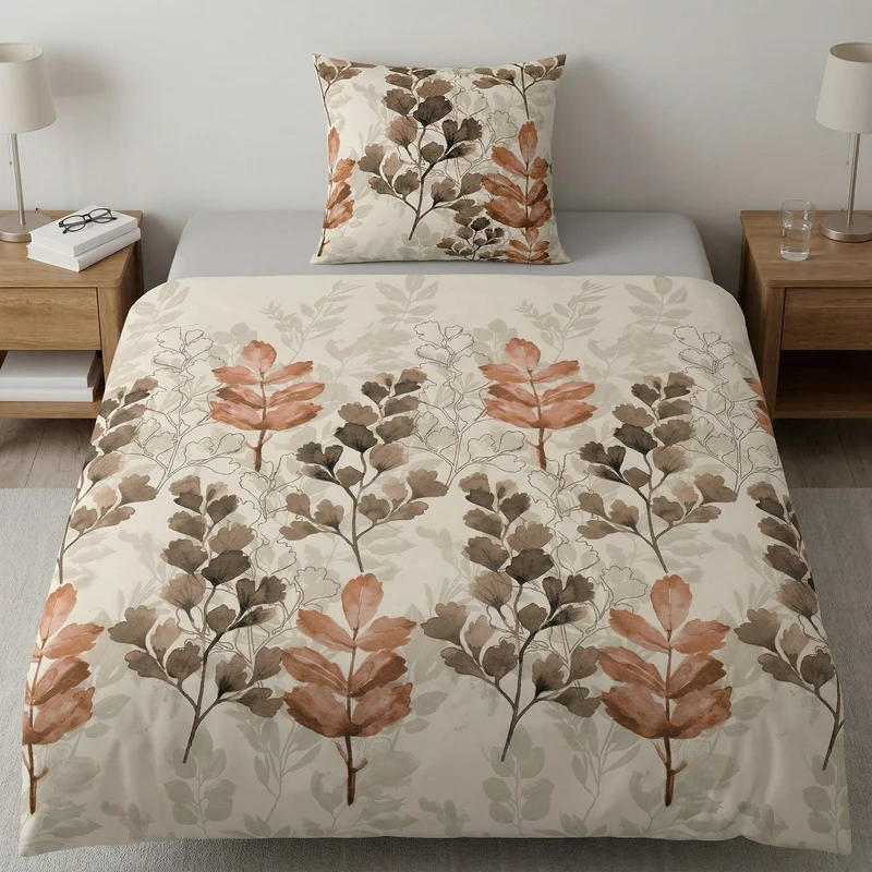 Bettwäsche Satin GRANA Macadamia 135 x 200 cm und 80 x 80 cm