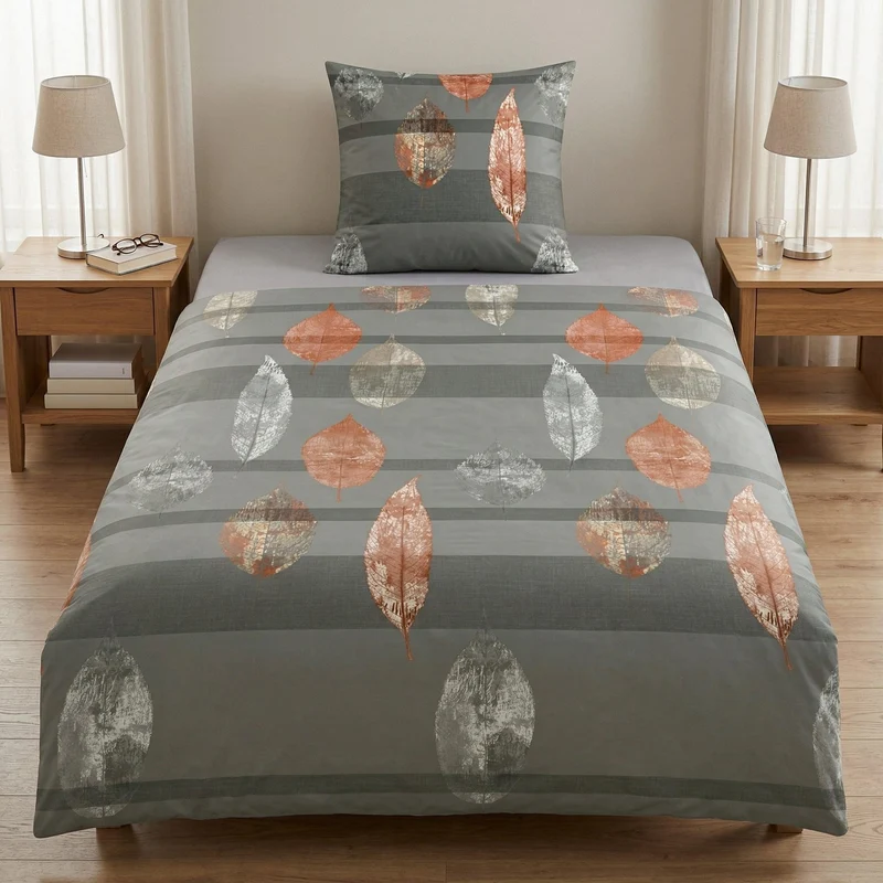 Bettwäsche Satin LAURUS Anthrazit 155 x 220 cm und 80 x 80 cm