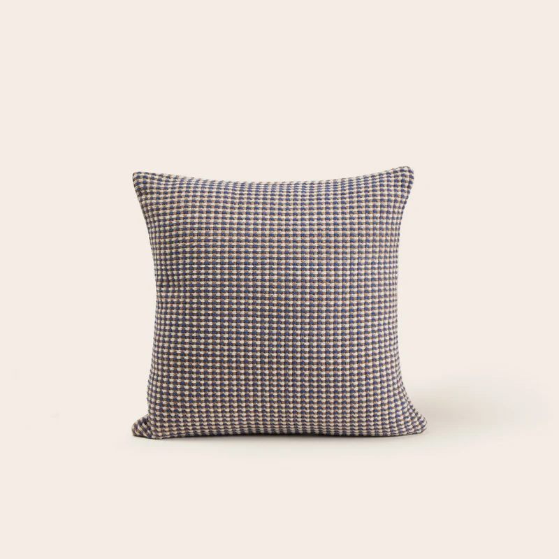 Housse de coussin MIKENO bleu et naturel