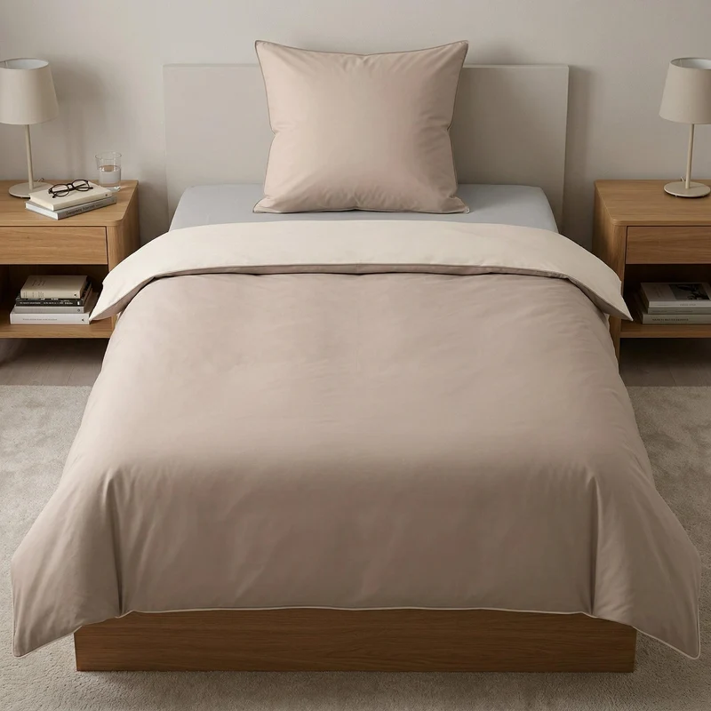 Bettwäsche Satin LINDA Taupe 135 x 200 cm und 80 x 80 cm