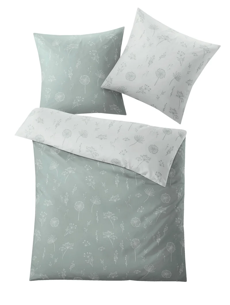 Bettwäsche Satin LEONE Distel 155 x 220 cm und 80 x 80 cm