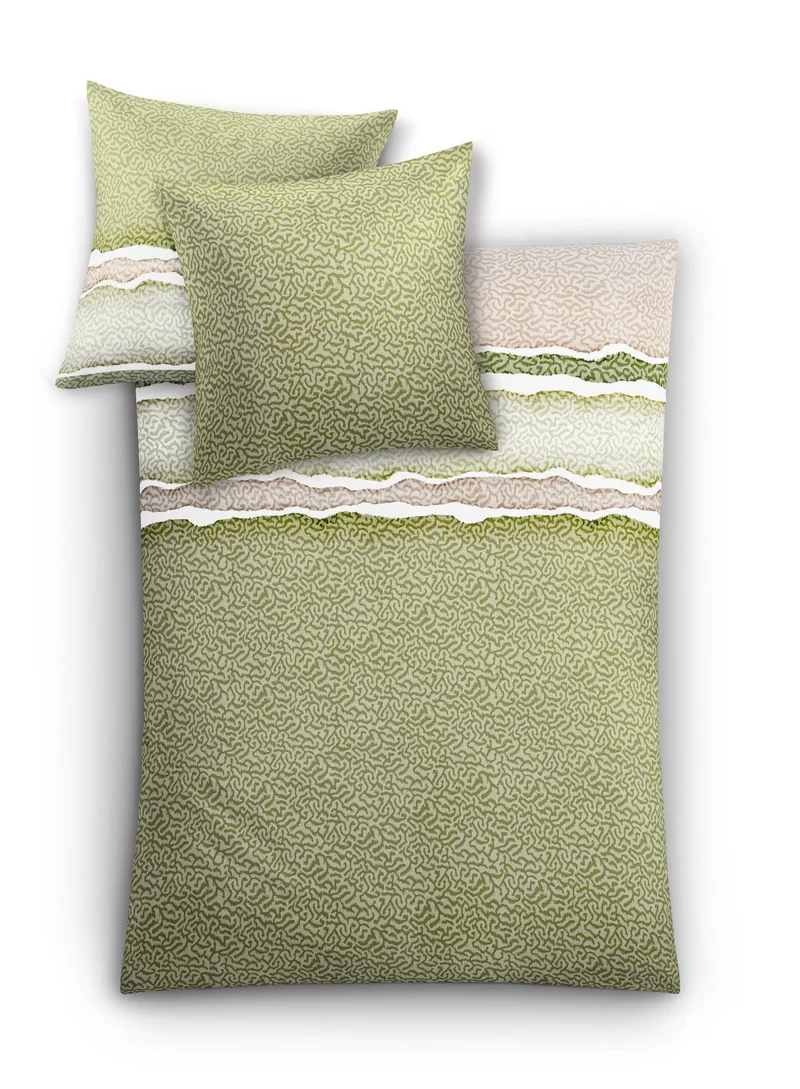 Bettwäsche Satin MAREA Dill 155 x 220 cm und 80 x 80 cm