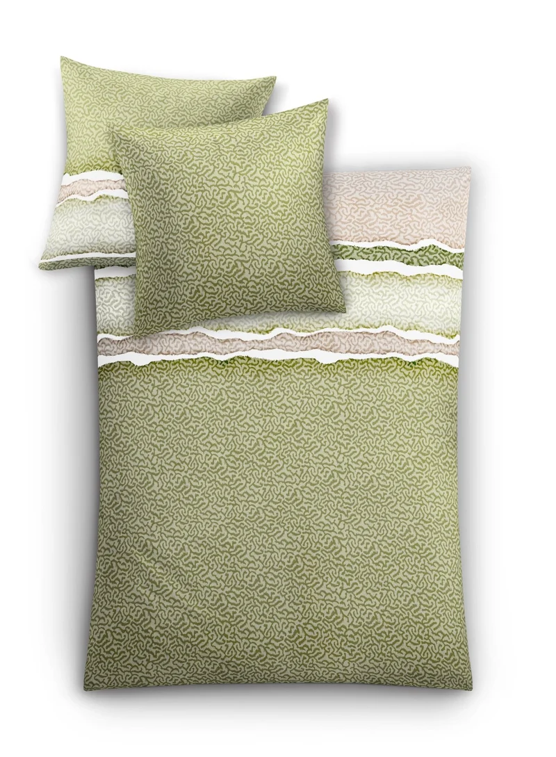 Bettwäsche Satin MAREA Dill 135 x 200 cm und 80 x 80 cm
