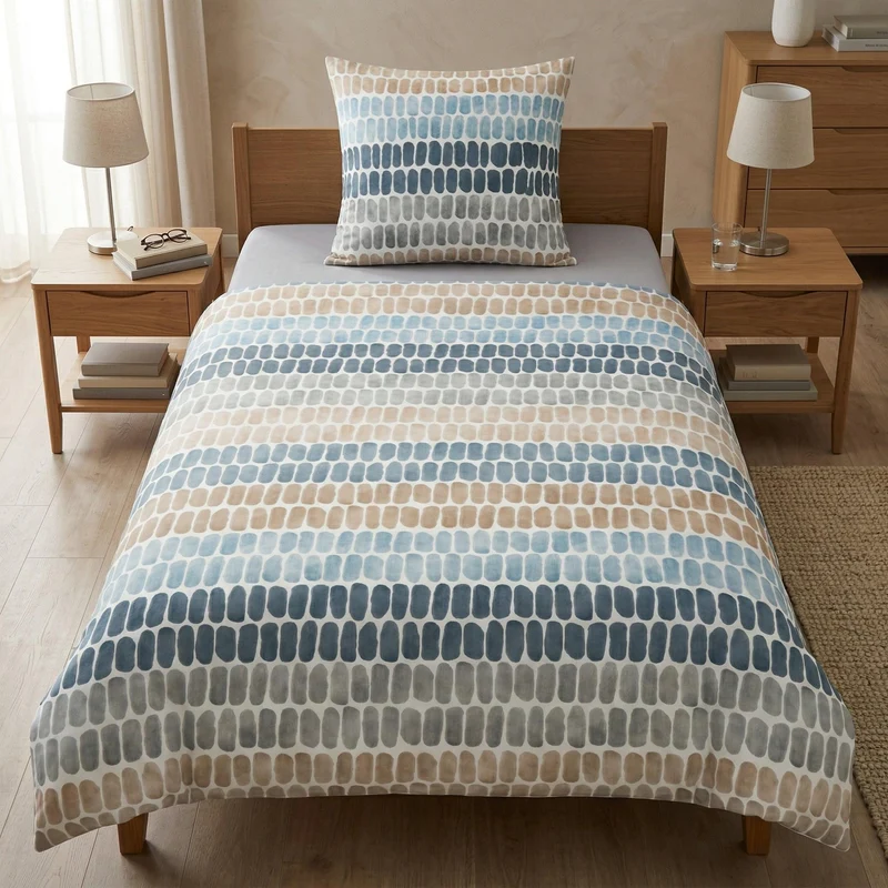 Bettwäsche Satin SOLID Sandbeige 135 x 200 cm und 80 x 80 cm