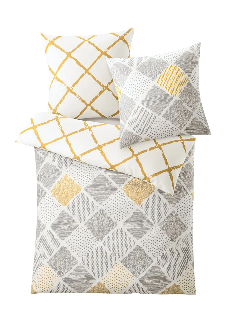 Bettwäsche Satin SMILLA Graphit 155 x 220 cm und 80 x 80 cm