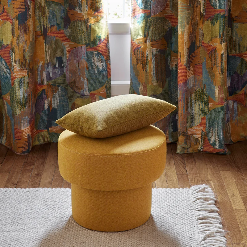 Housse de coussin NERIO chiné grain de moutarde