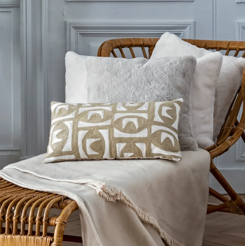 Housse de coussin BIANCA gris arctique