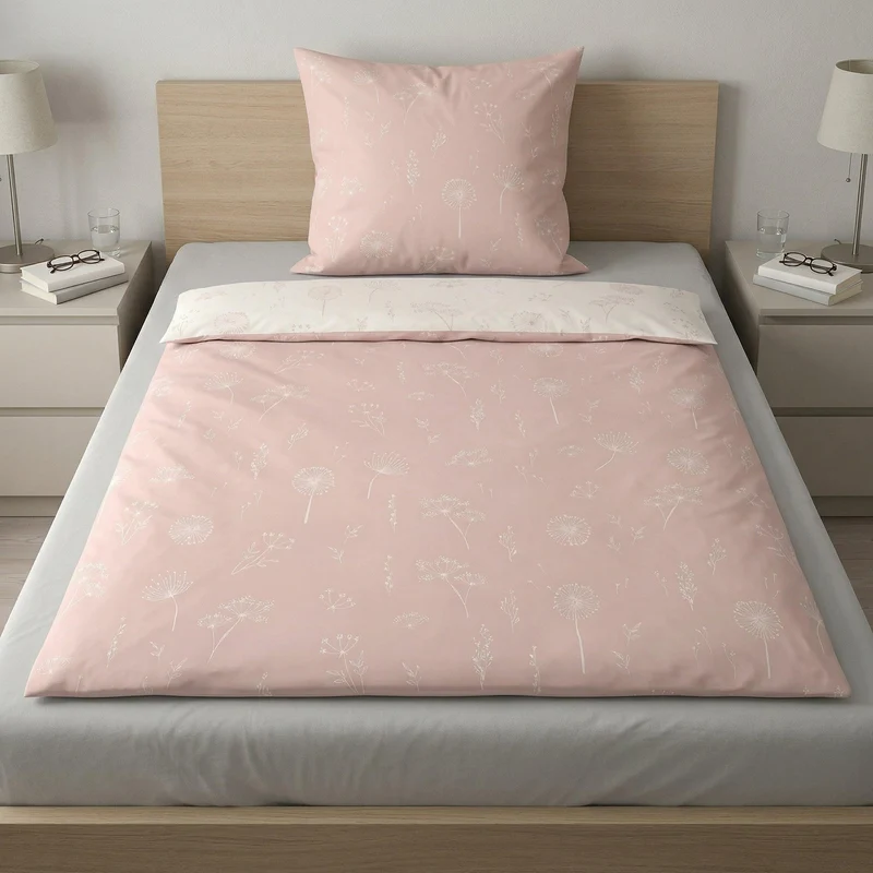 Bettwäsche Satin LEONE Rose 135 x 200 cm und 80 x 80 cm